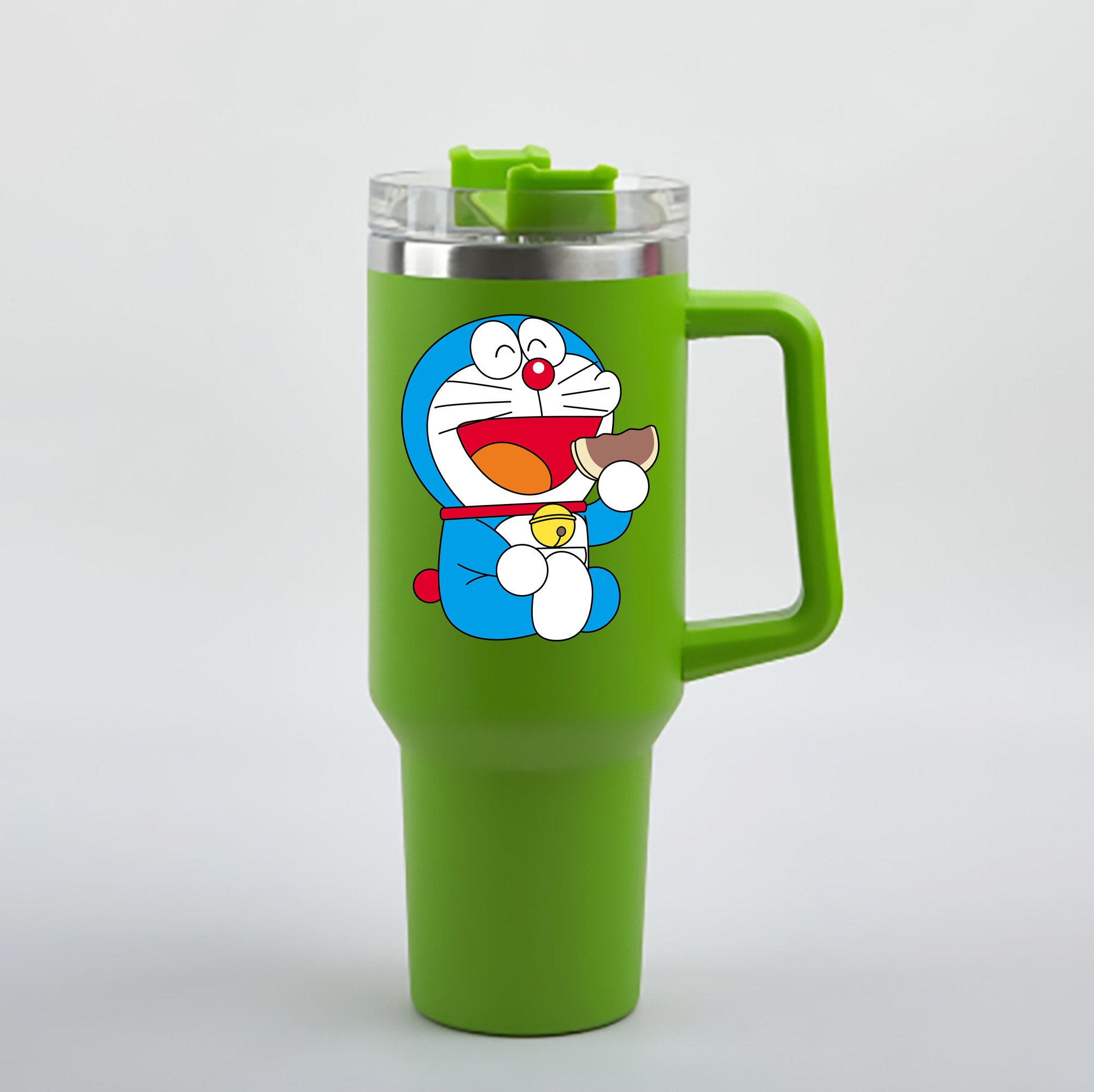 （画像用） ドラえもん Doraemon 1200mL車用タンブラー - クリスタルステッカー（プラスチックストロー付き）